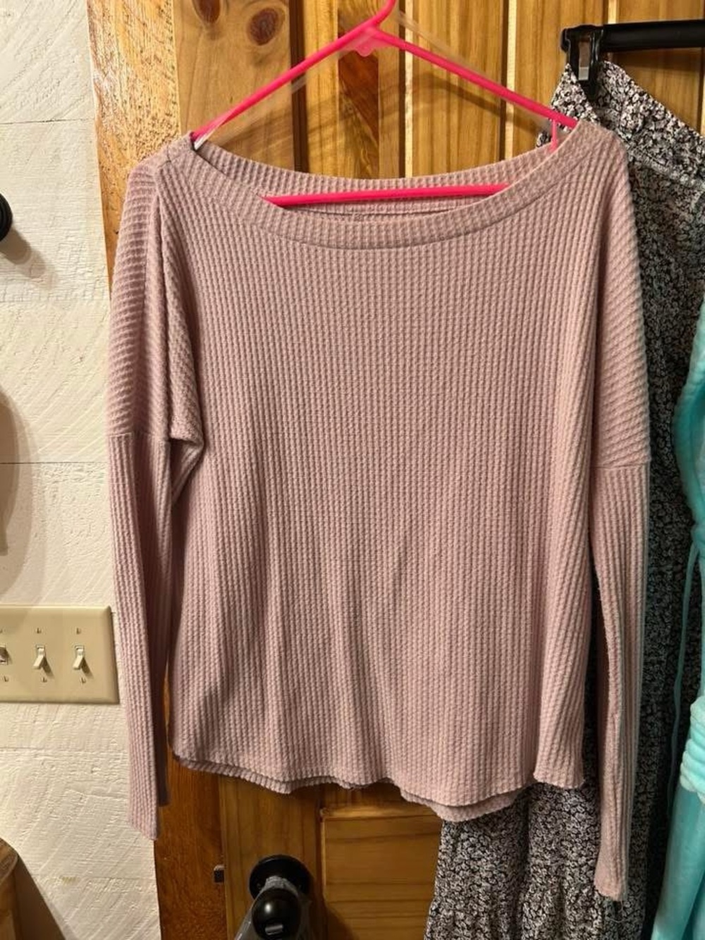 Aeropostale Dusty Rose Ribbed Long Sleeve Top
